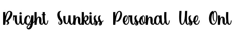 Bright Sunkiss Personal Use Onl Font Image