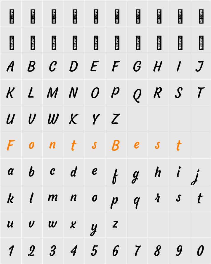 BeachBar Alt Medium Character Map