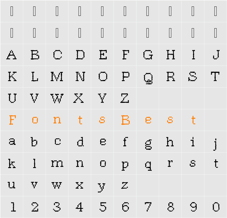 DTCRoughM17 Character Map