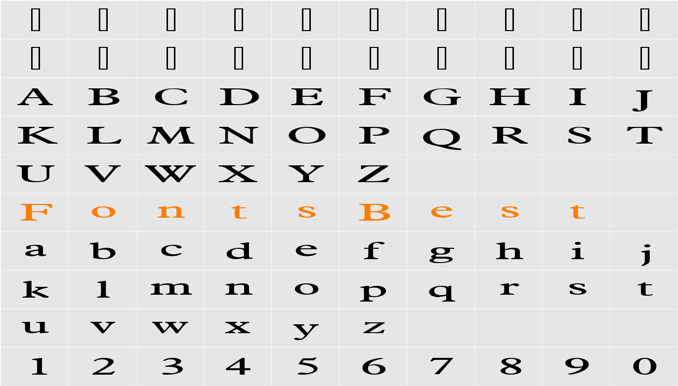 Nadine Extended Character Map