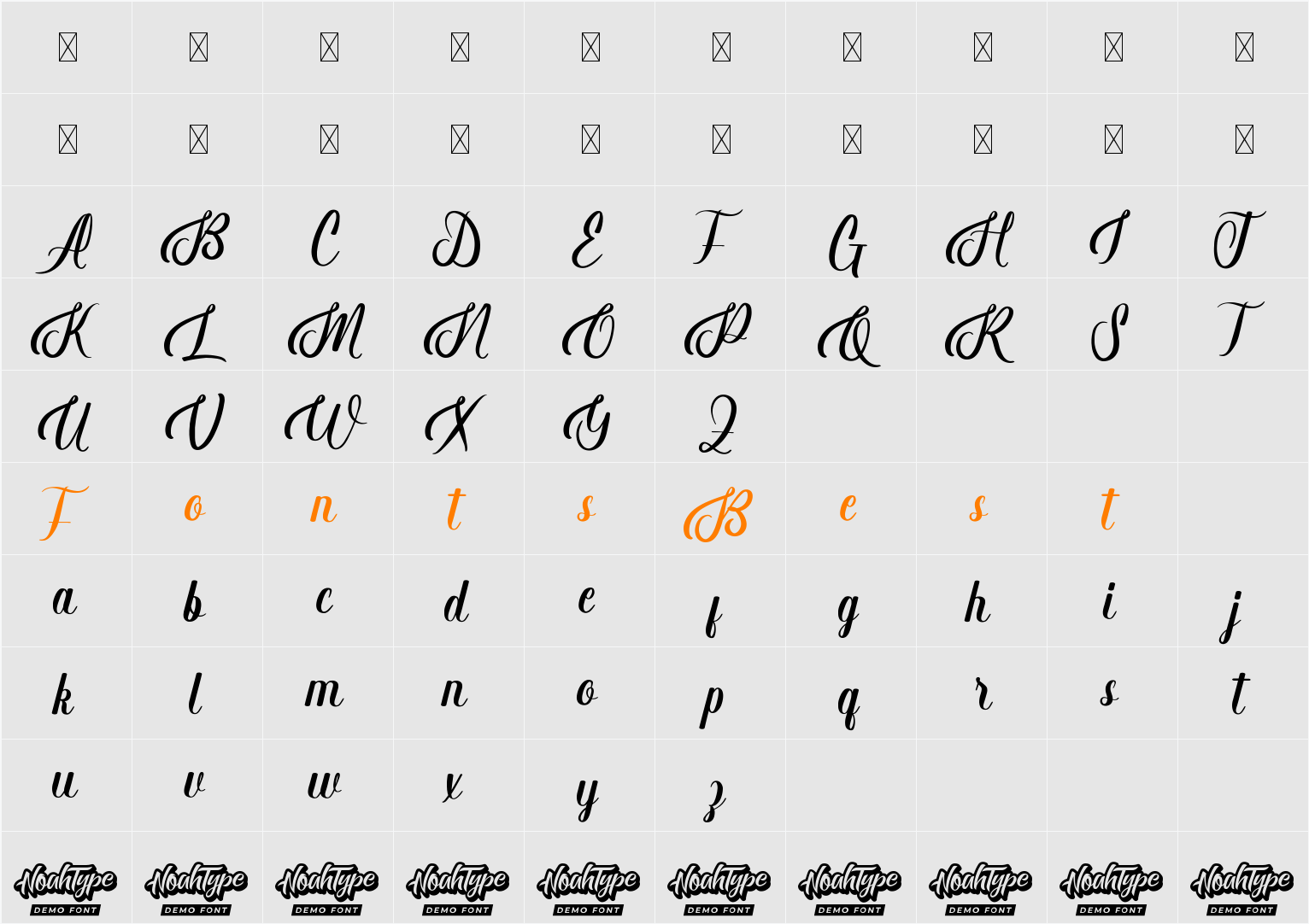 Baseliner Demo Character Map