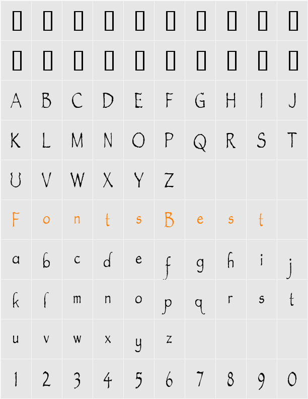 Feldicouth Compressed Character Map