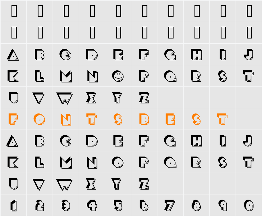 CrackMan Character Map
