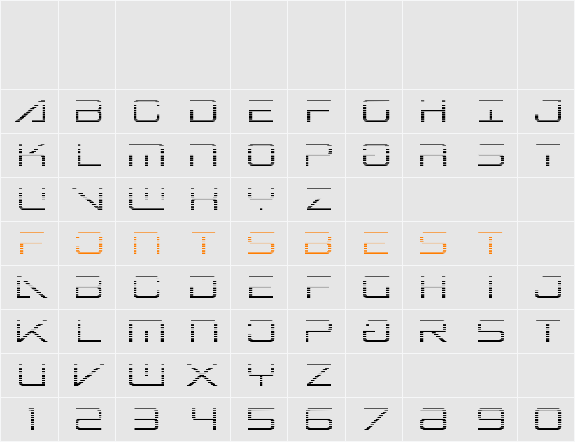 Banshee Pilot Gradient Character Map