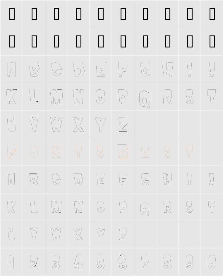MondoOutline Character Map