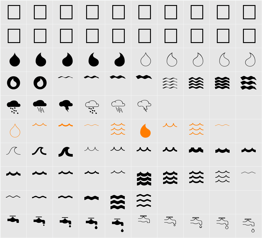 MostlyWaves Character Map