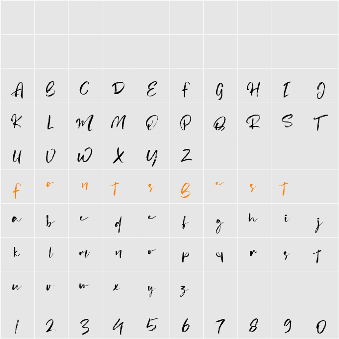 Aliters Character Map