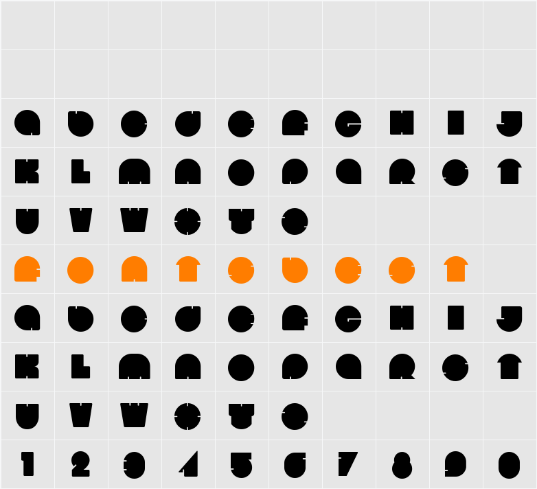 Bola Character Map