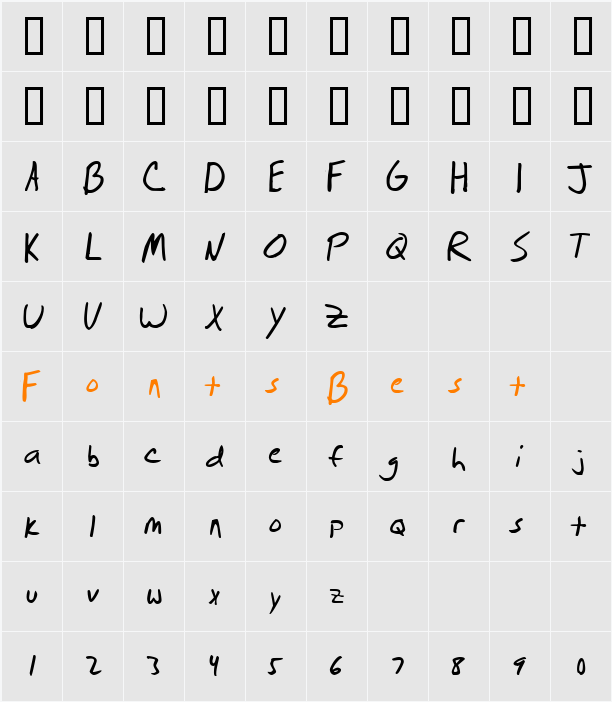 Brian Scratch Character Map