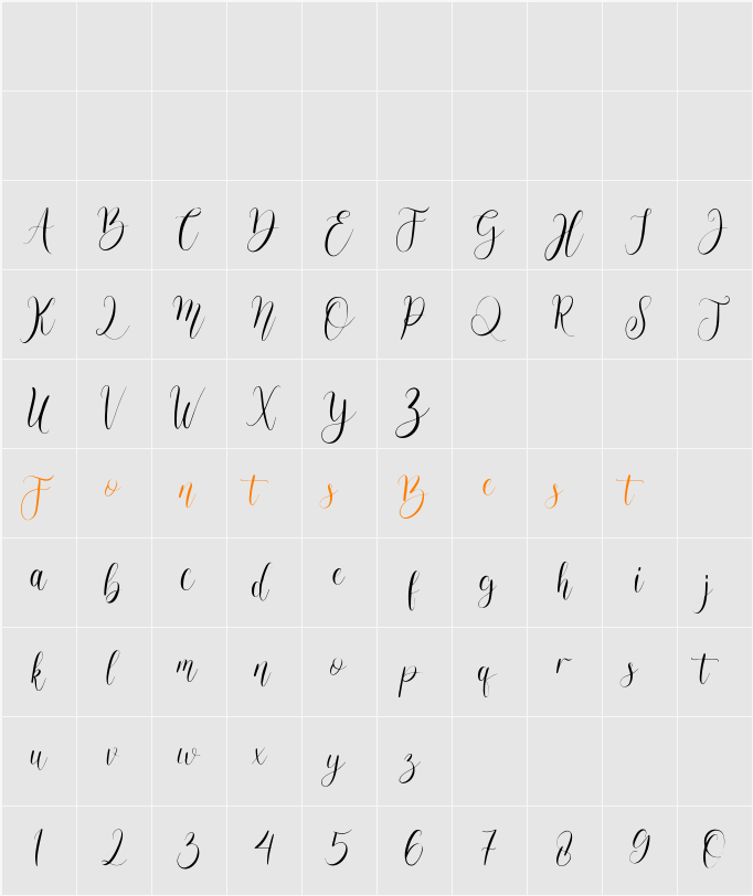 Abiallyne Character Map