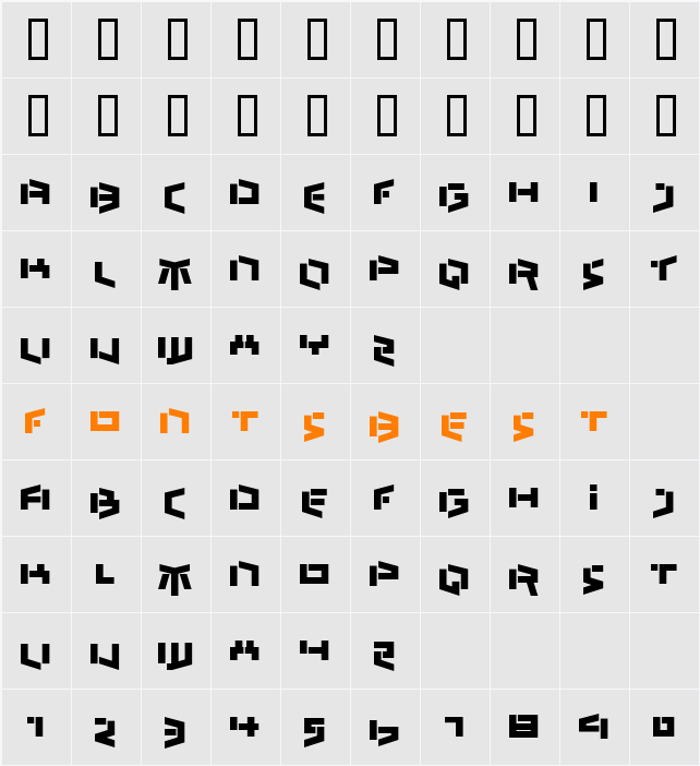 Bedlam Remix Character Map