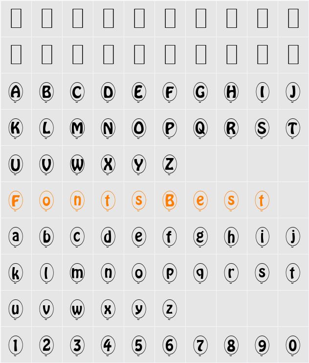Ballon Becker Character Map