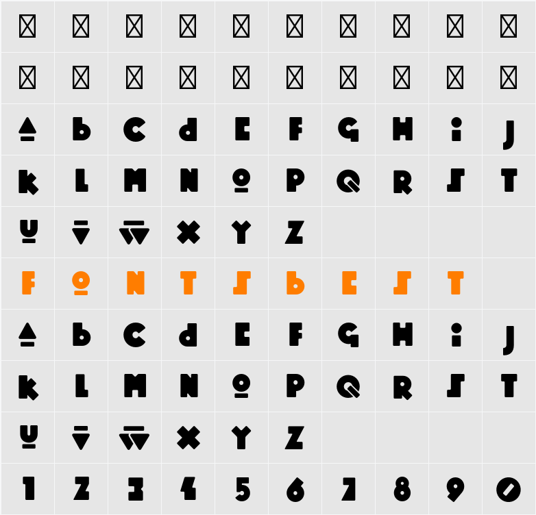 Mopster Character Map