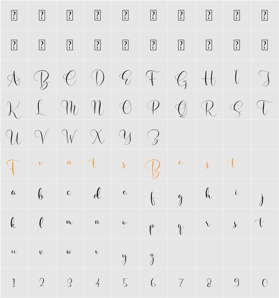 Beslatty Character Map