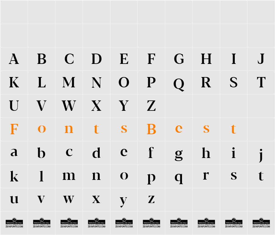 Blacker Display Character Map