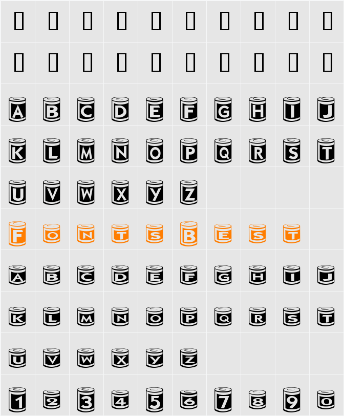 CanGoods Character Map