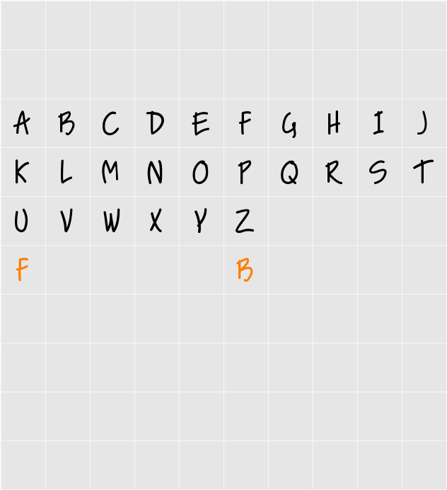 NICE LOVE THE SIMPLE FONT Character Map