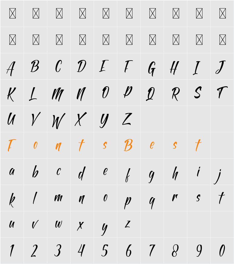 Antapin Character Map