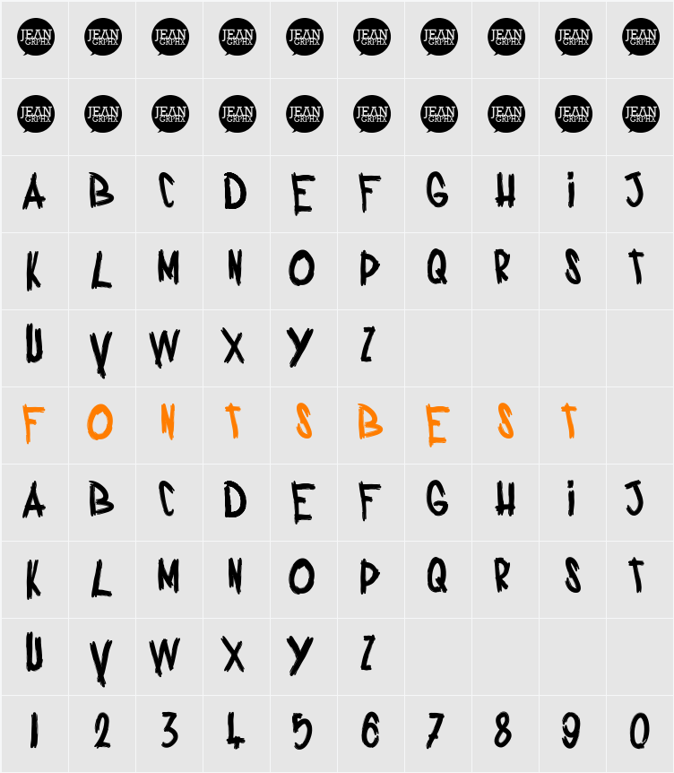 Ciao jFont Character Map