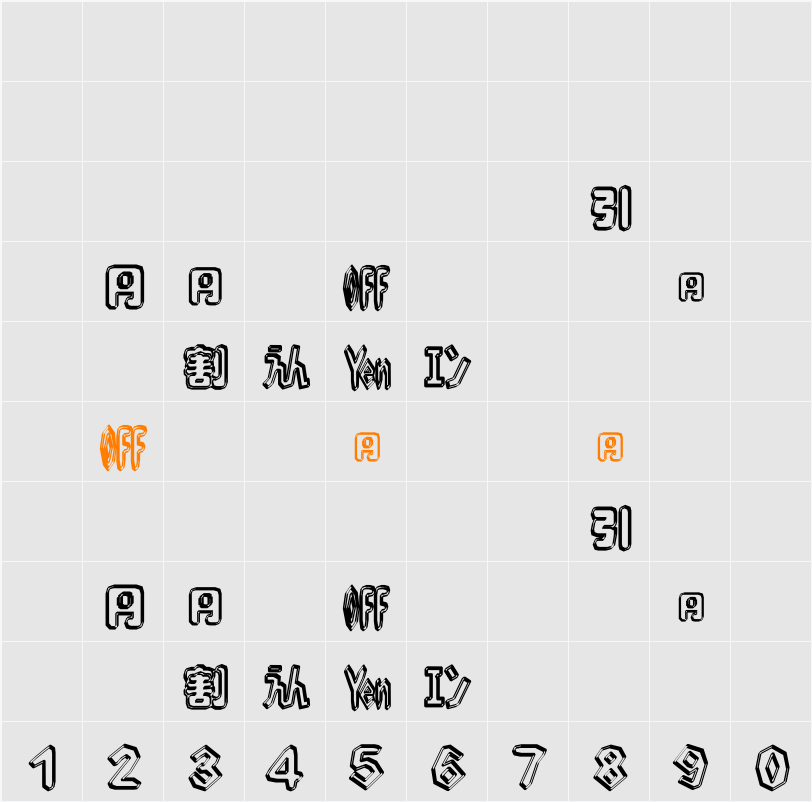 DF-SJPO023-W11 Character Map