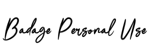 Badage Personal Use Font Image