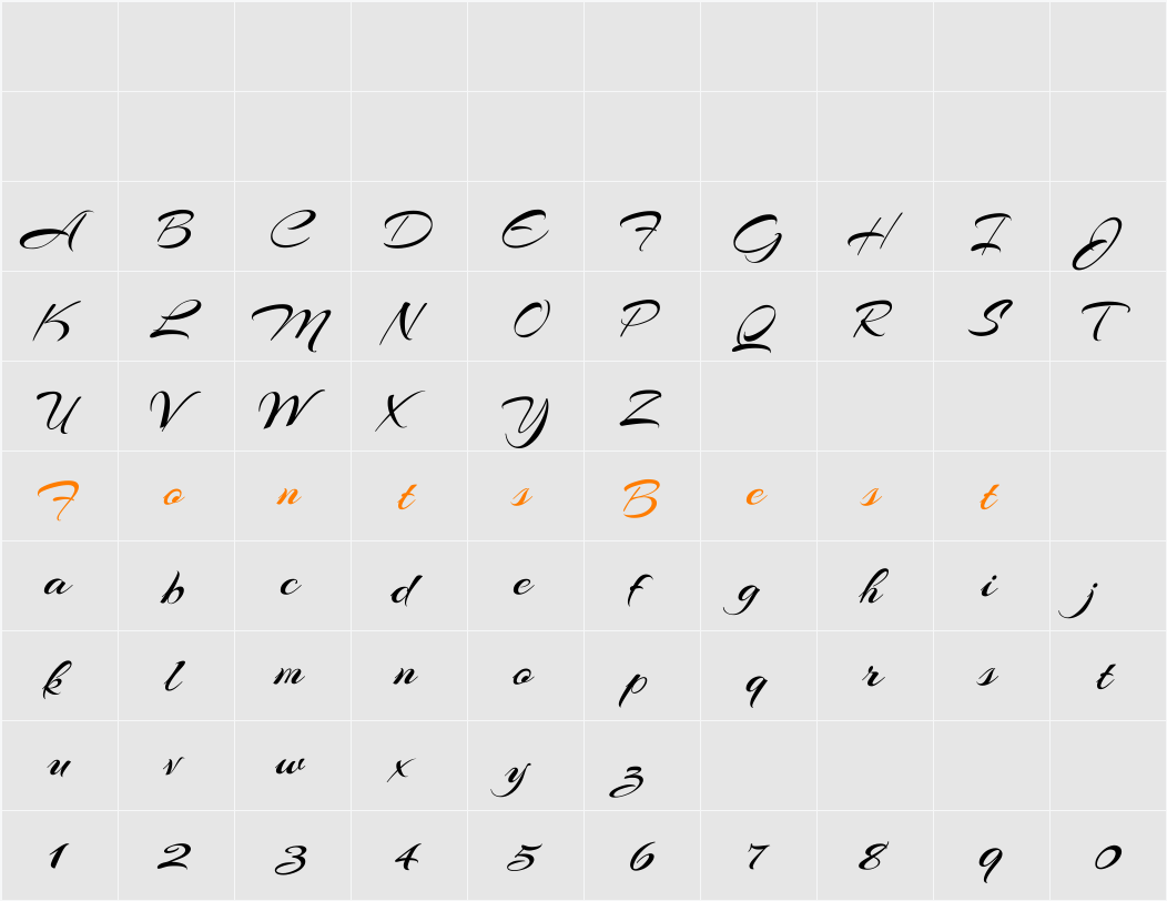 Arizonia Character Map