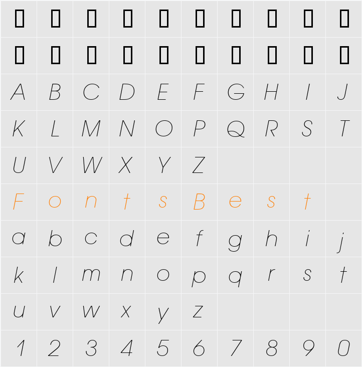 AvantGardeExtLitITCTT Character Map