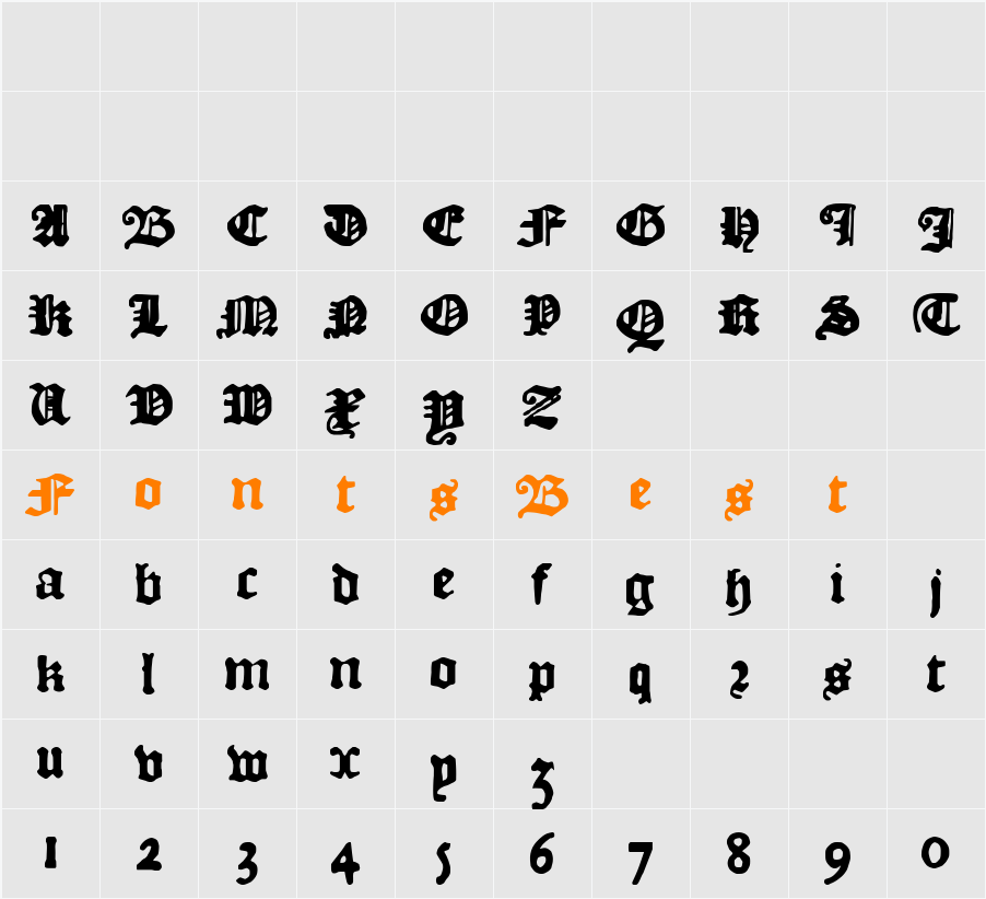 DK Courant Character Map