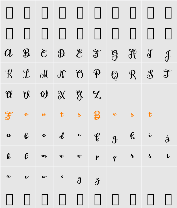 Amagh Character Map