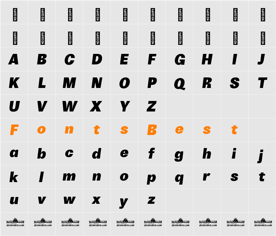 Boring Sans B Trial Heavy Character Map
