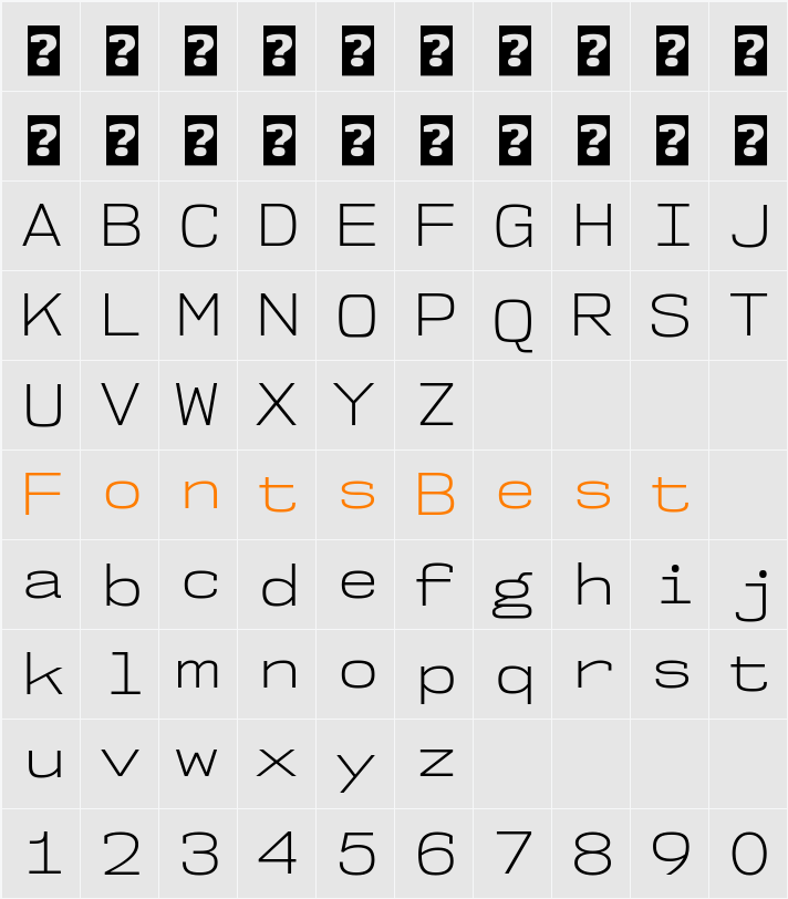 NK57 Monospace Se Lt Character Map