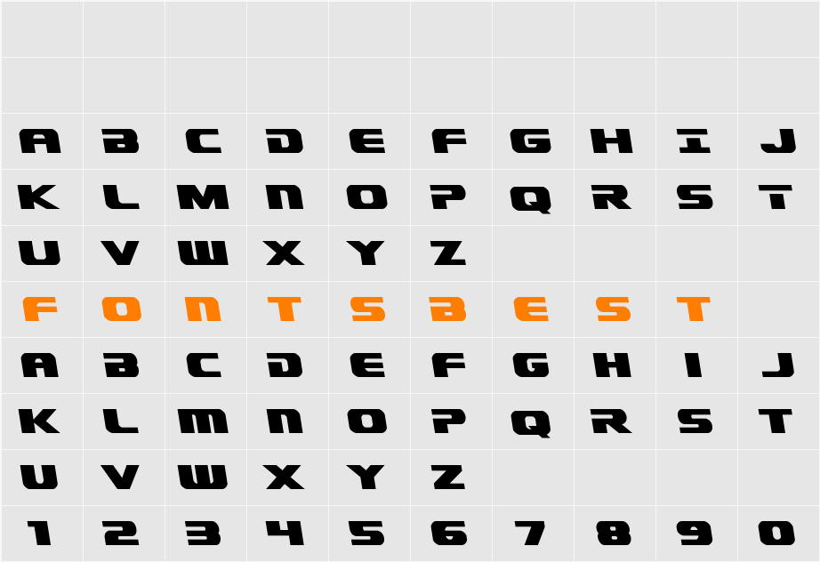 Dekaranger Leftalic Character Map