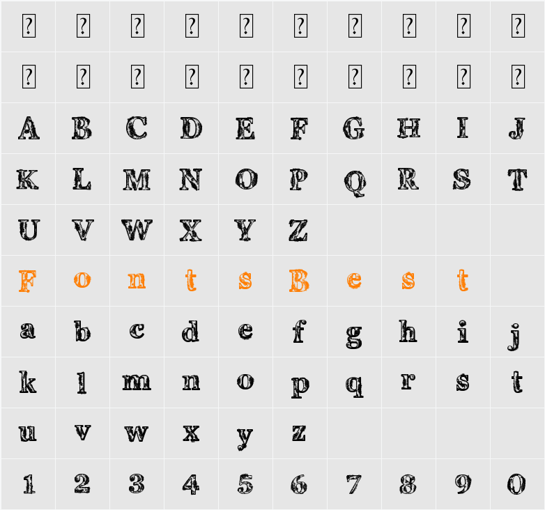 Coral 0xid Character Map