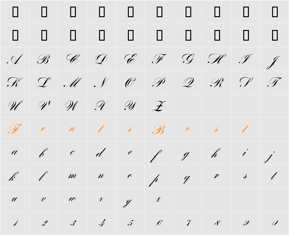 BayScript Character Map