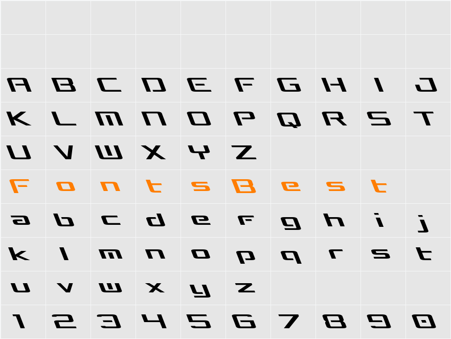 Concielian Break Leftalic Character Map