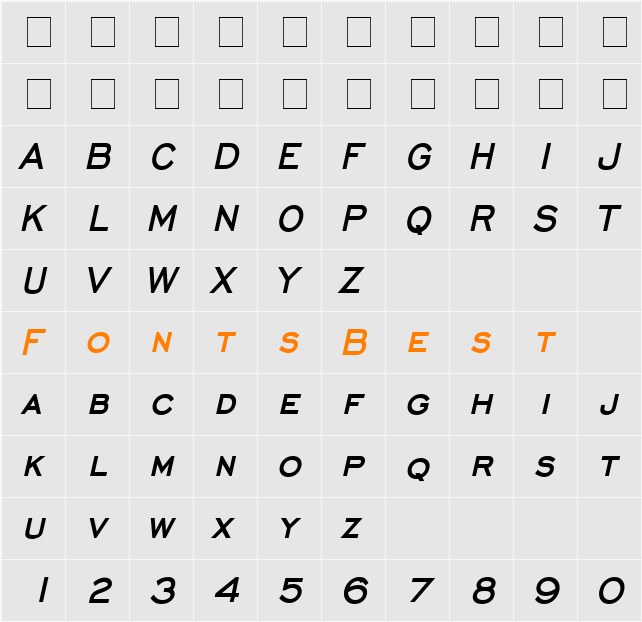 Chisel Condensed Character Map