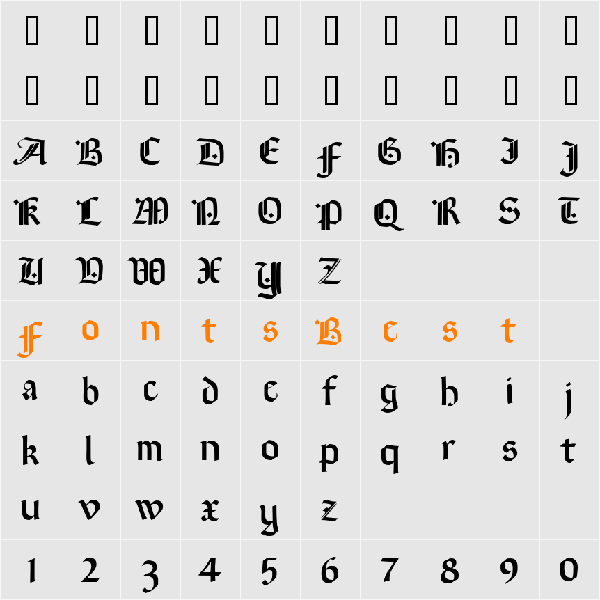 Brinkmann AH Character Map