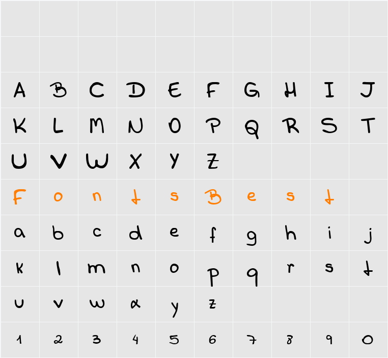Callani Character Map