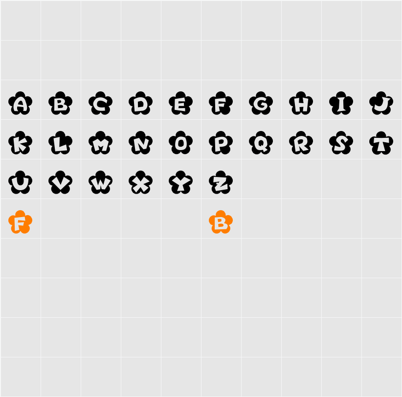 Flower Character Map