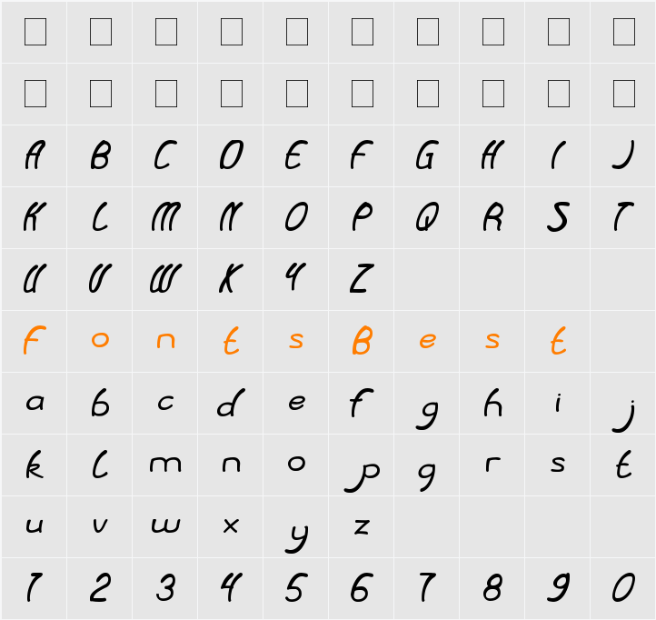 Baby Cuttie Character Map
