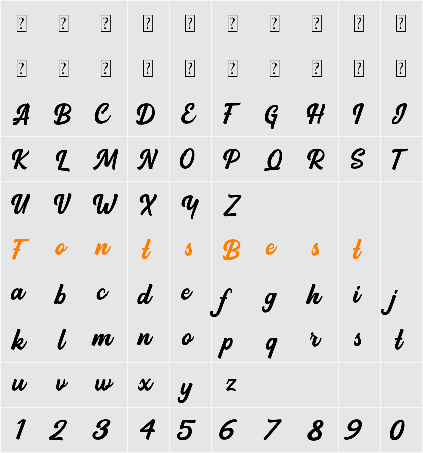 Backstone Character Map