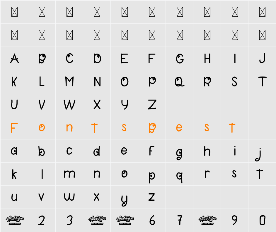 Back Green Demo Character Map