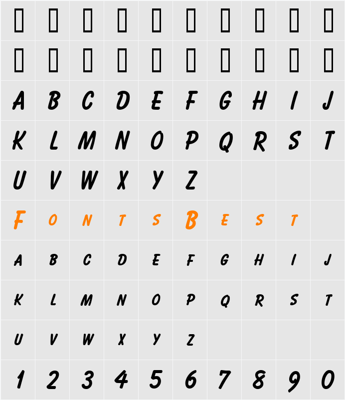 Bassett Character Map
