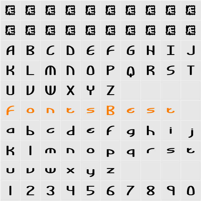 Bendable BRK Character Map