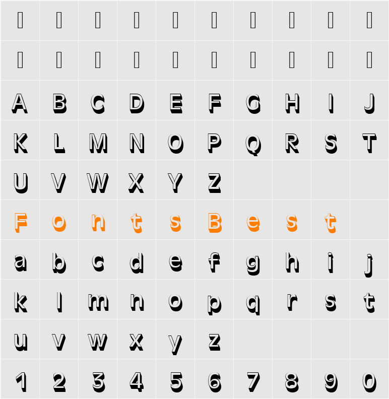 AntiqueOliTRegSh1 Character Map