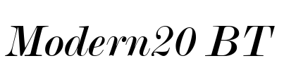 Modern20 BT Font Image