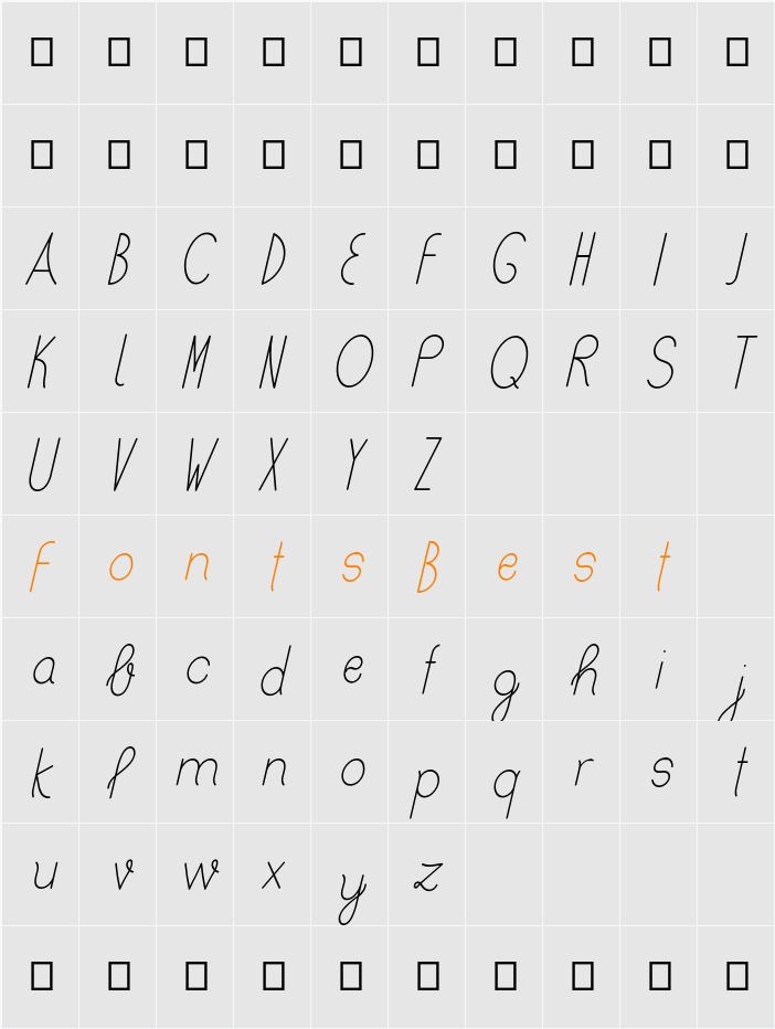 Bertica Character Map
