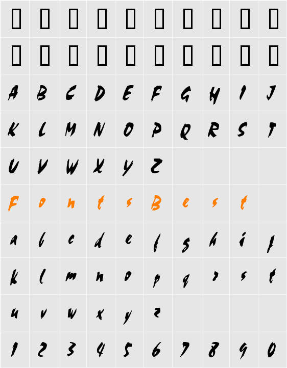 Cocoa Thin Character Map