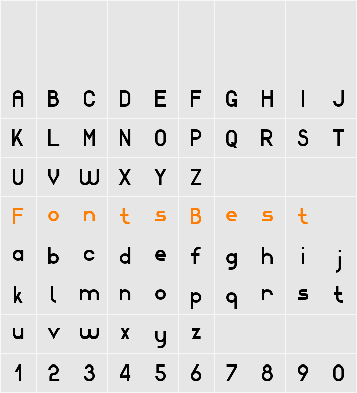 Modern Sans Serif 7 Character Map