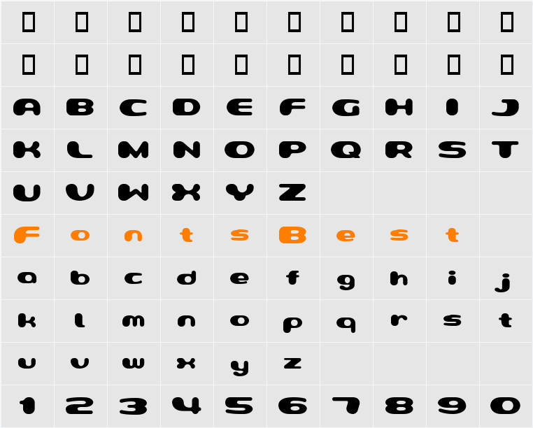 MilkyWell Character Map